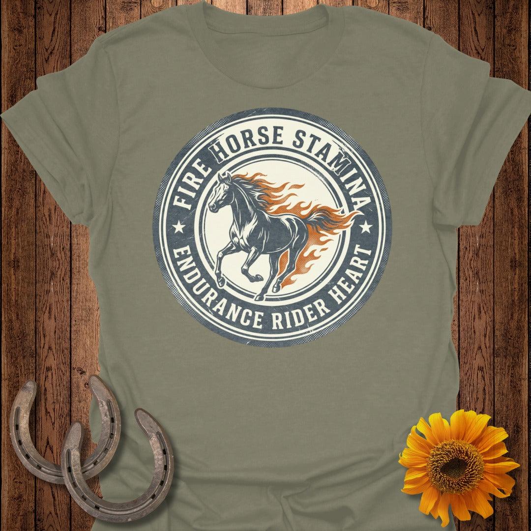 Fire Horse Stamina Endurance Rider Heart T-shirt