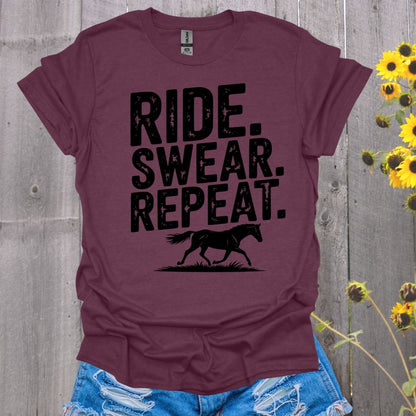 Ride Swear Repeat Horse T-Shirt
