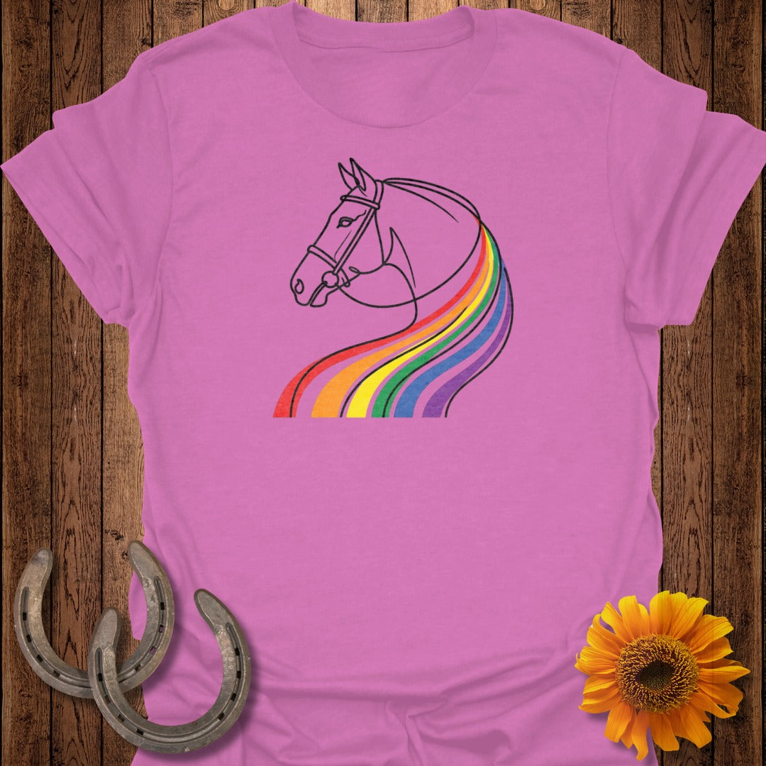 Rainbow Mane Horse Graphic Design T-Shirt Product