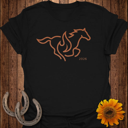 Horse Outline with Flame and 2026 T-Shirt
