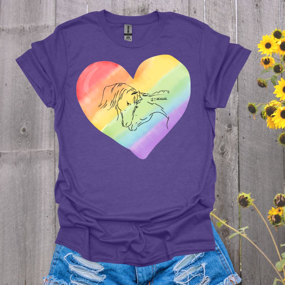 Mustangs Rainbow Heart T-Shirt