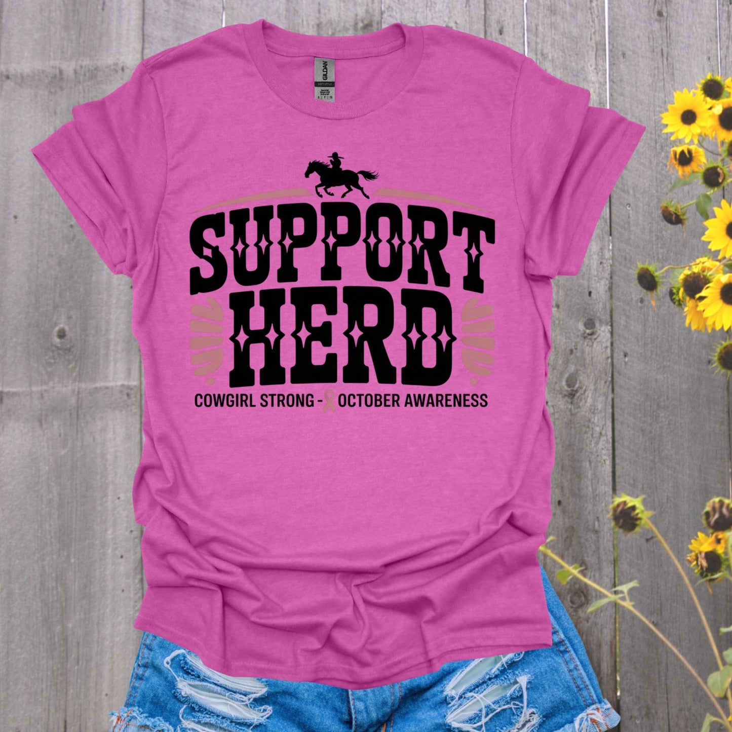 Cowgirl Support Herd Horse T-Shirt