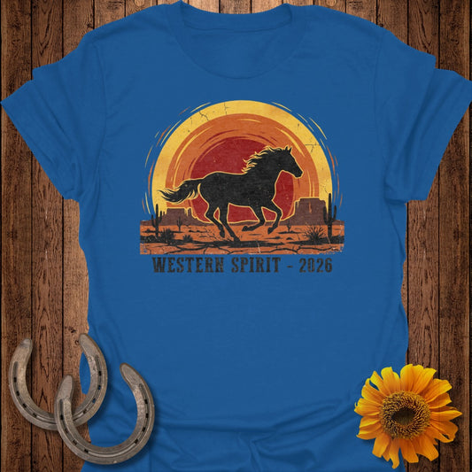 Western Spirit 2026 Horse Design Graphic T-Shirt