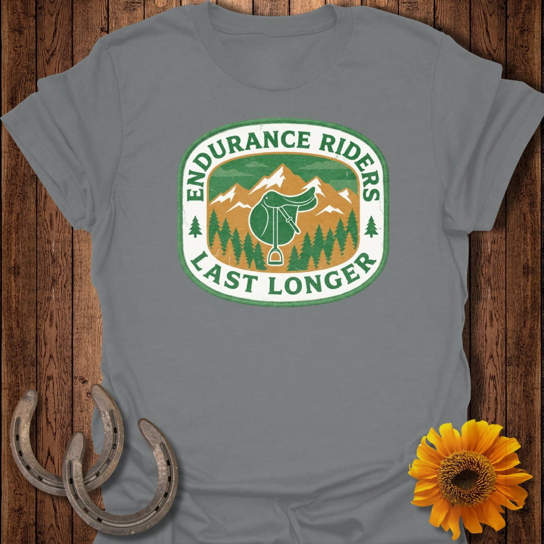 Endurance Riders Last Longer Shirt with Mountain Design