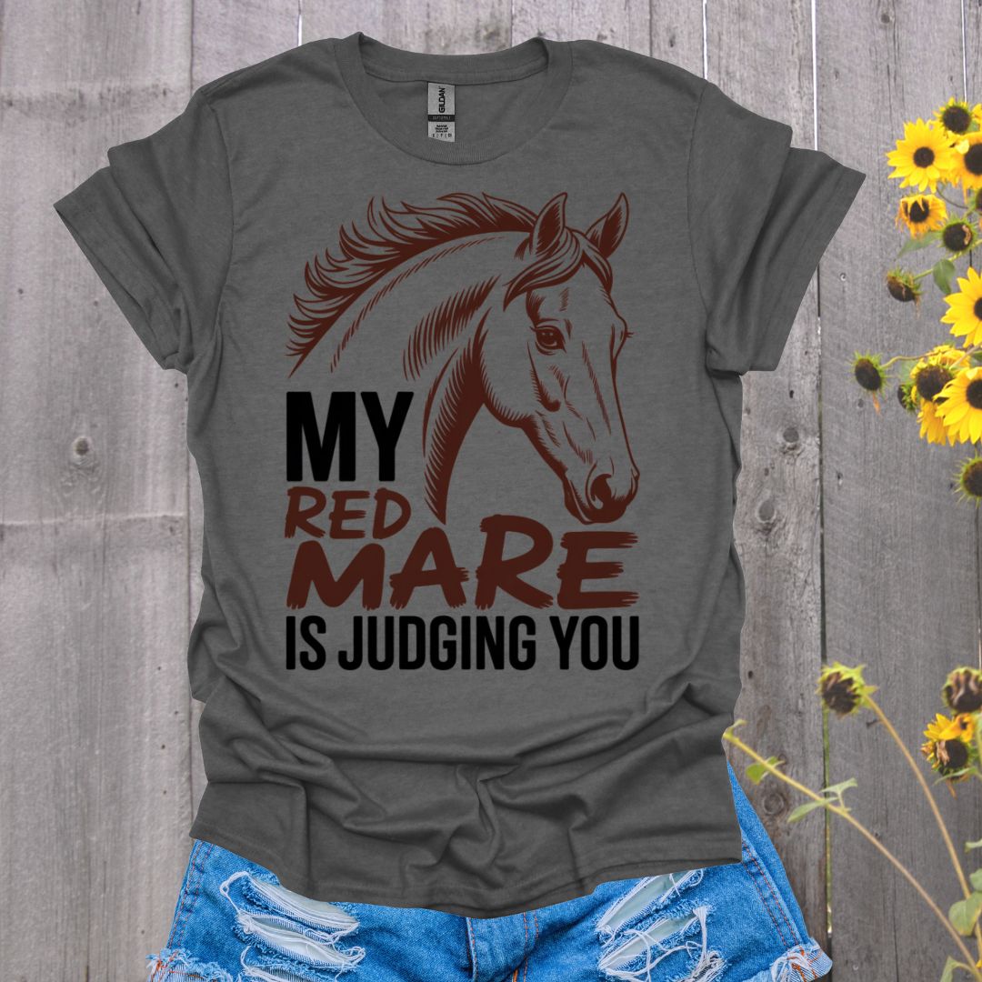 Red Mare Judging Horse T-Shirt
