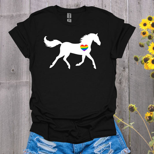 Rainbow Heart Horse T-Shirt