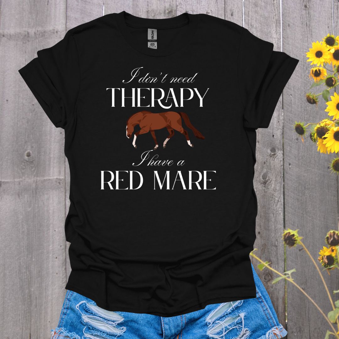 Red Mare Therapy Horse T-Shirt