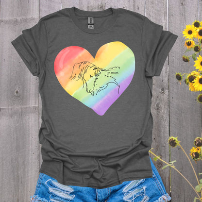 Mustangs Rainbow Heart T-Shirt