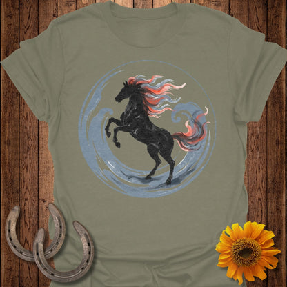 Fiery Mane Horse Graphic Tee Shirt Equine Art