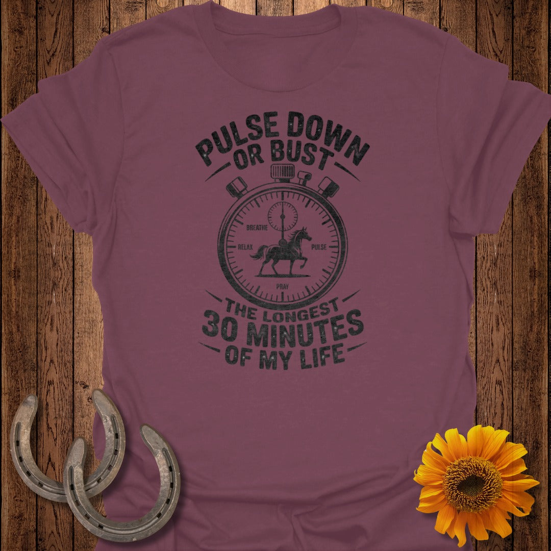 Pulse Down Or Bust Horse Riding Themed T-Shirt