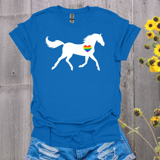 Rainbow Heart Horse T-Shirt
