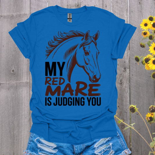 Red Mare Judging Horse T-Shirt