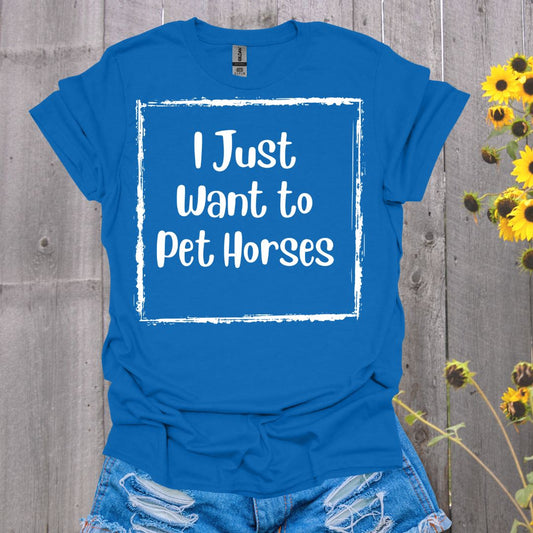 I Just Want to Pet Horses Softstyle T-Shirt