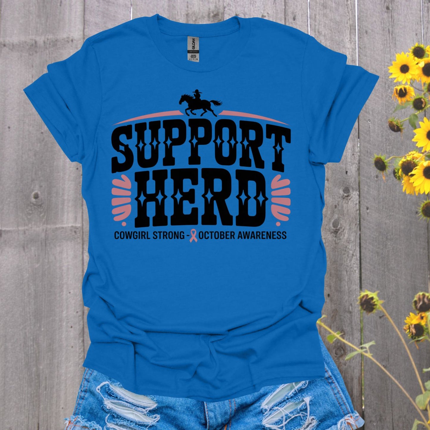 Cowgirl Support Herd Horse T-Shirt