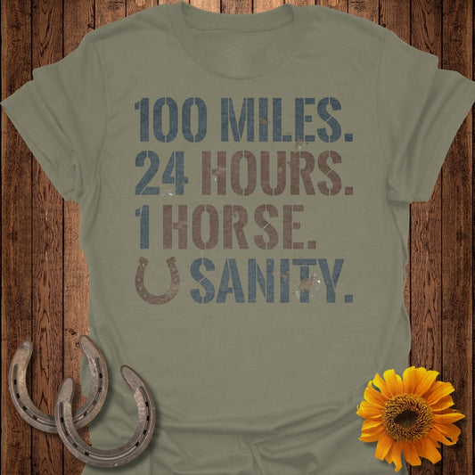 100 Miles 24 Hours 1 Horse Sanity Shirt