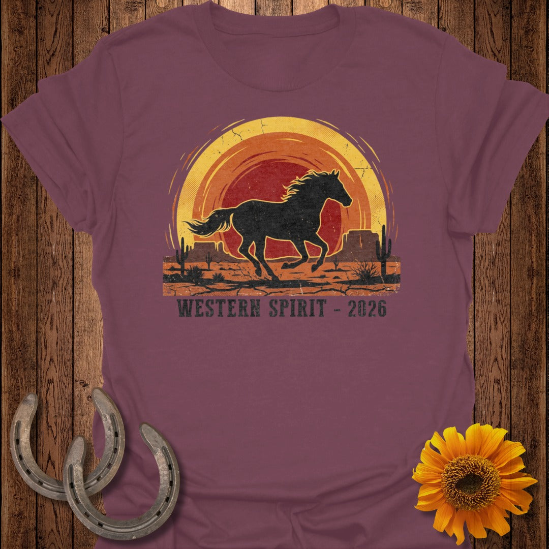 Western Spirit 2026 Sunset Design Graphic Tee