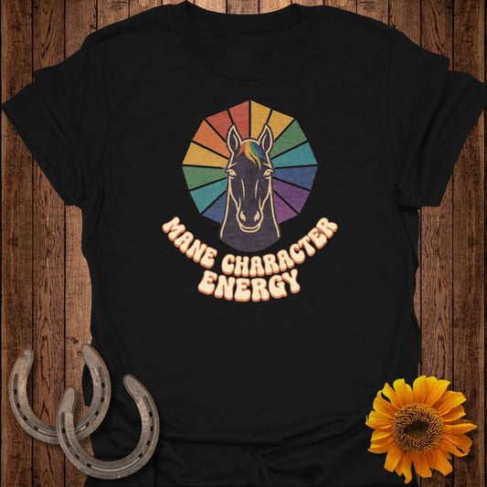 Mane Character Energy Rainbow Horse Graphic Tee