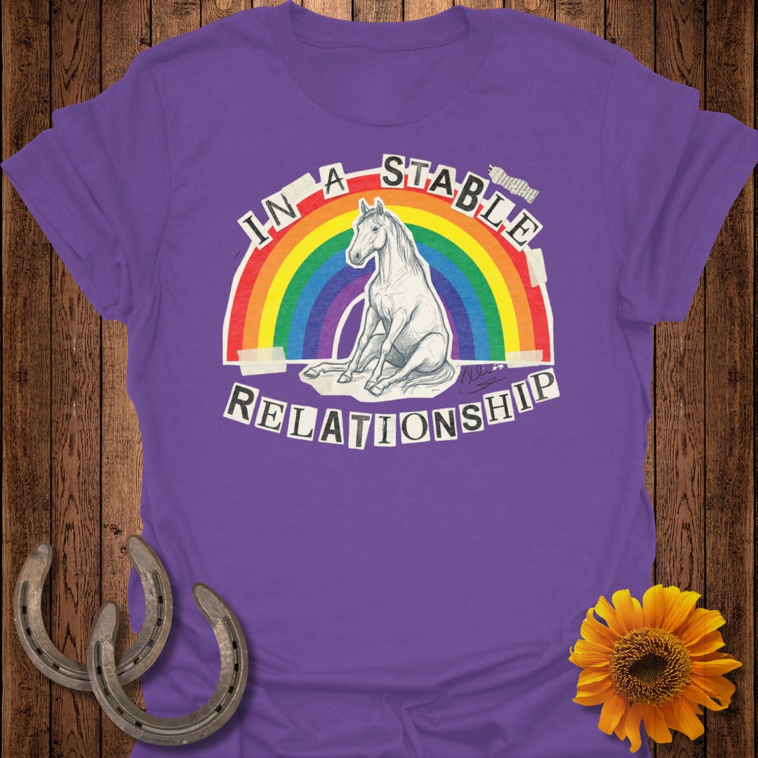 In A Stable Relationship Rainbow Horse Graphic Shirt