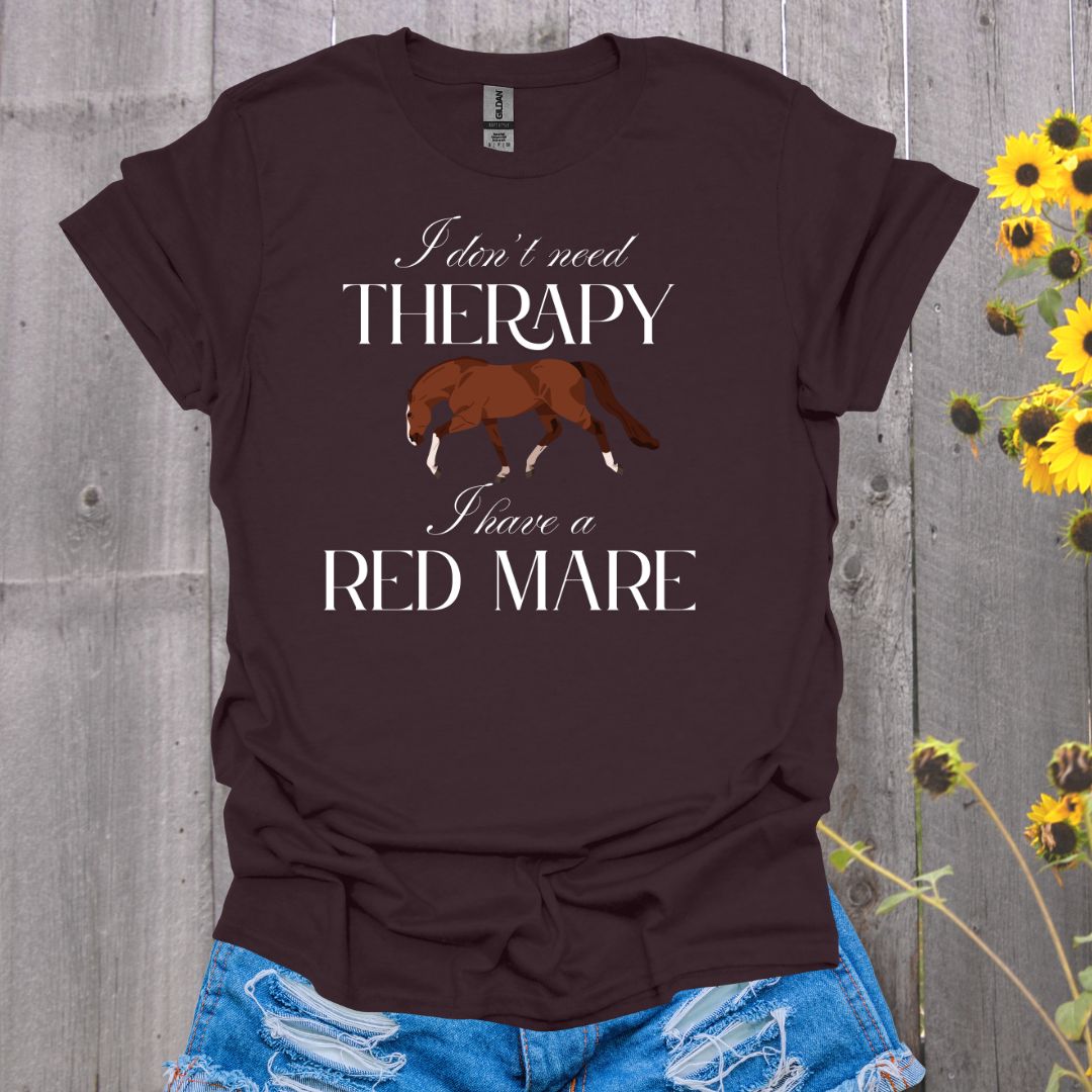 Red Mare Therapy Horse T-Shirt