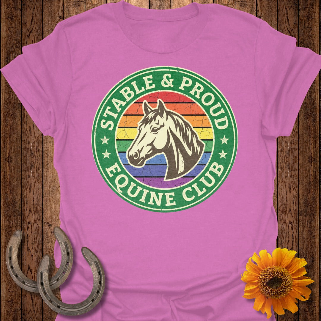 Stable & Proud Equine Club Rainbow Horse T-Shirt