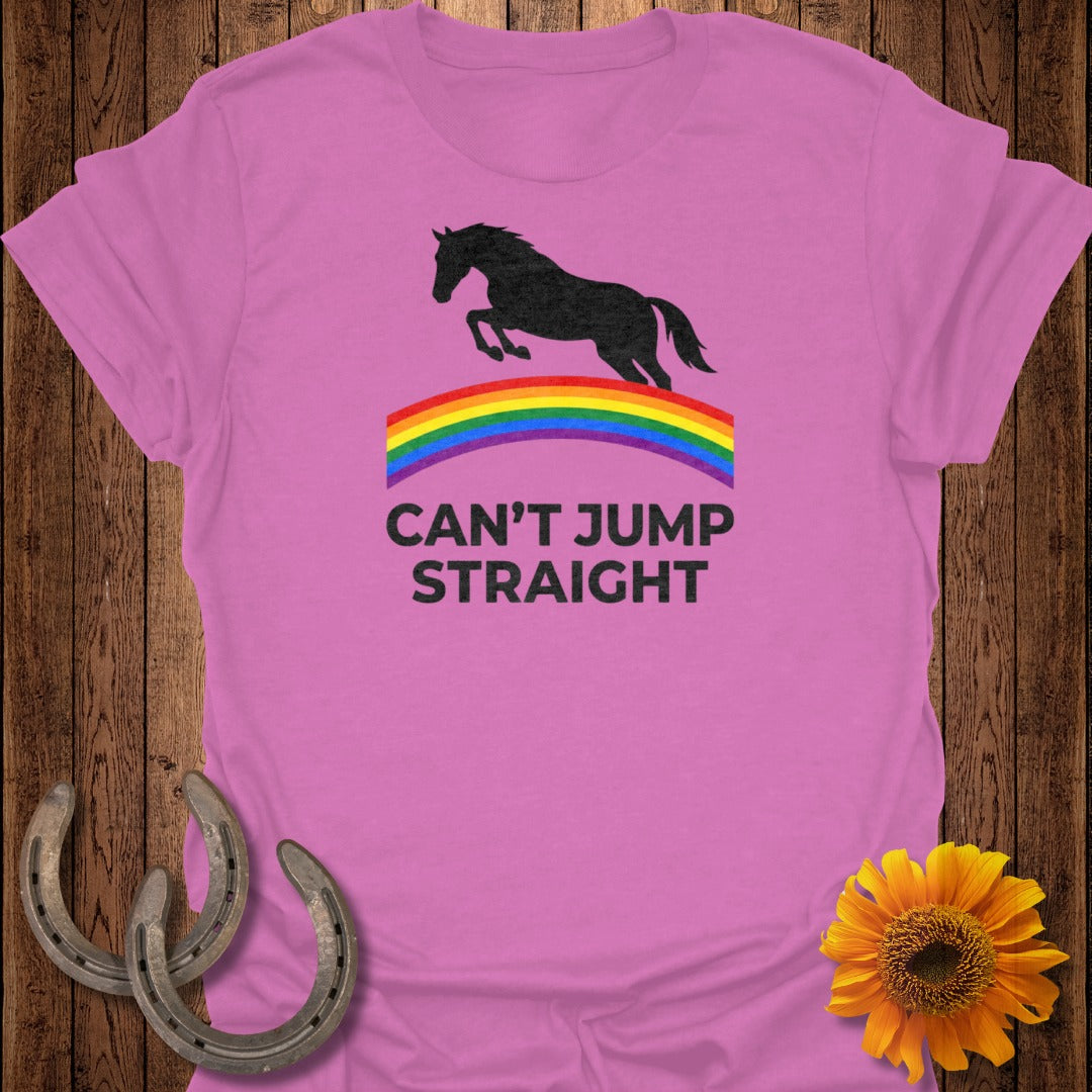 Can't Jump Straight Horse Rainbow Graphic Shirt