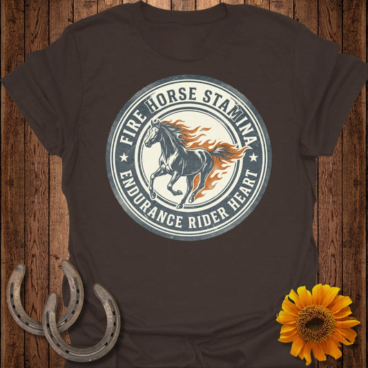 Fire Horse Stamina Endurance Rider Heart T-Shirt