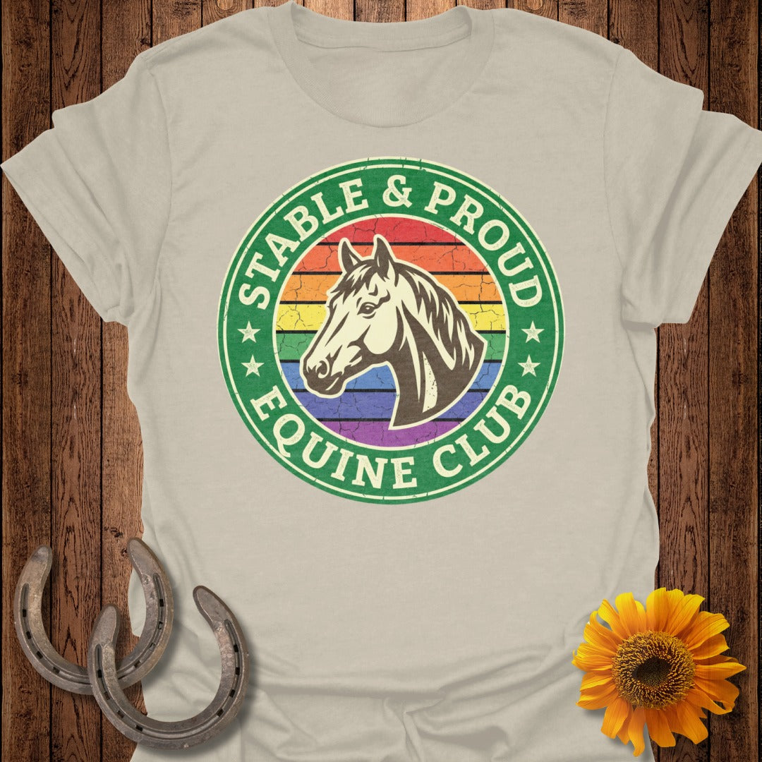 Stable & Proud Equine Club Rainbow Horse T-Shirt