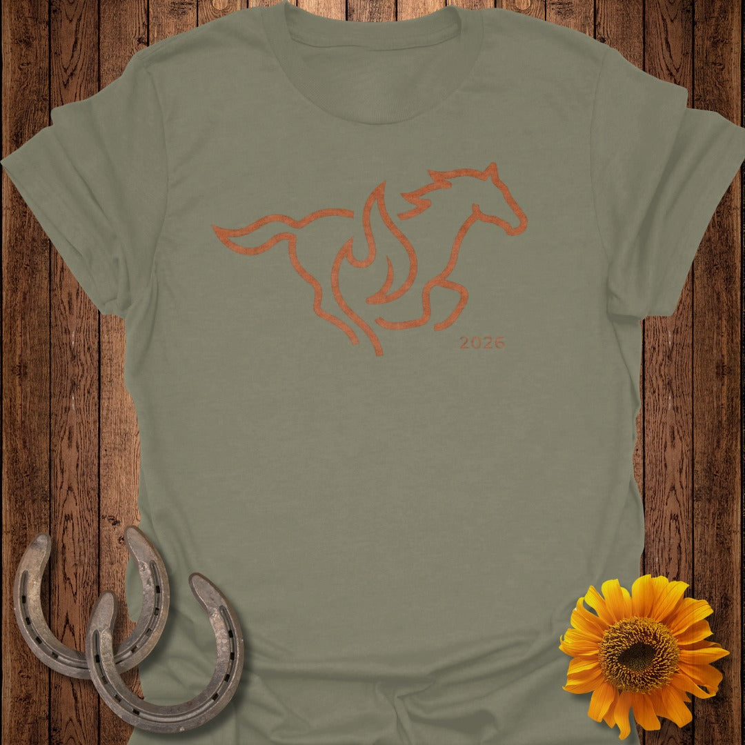 Abstract Horse Graphic with Year 2026 T-Shirt
