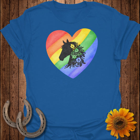 Rainbow Heart Horse T-Shirt