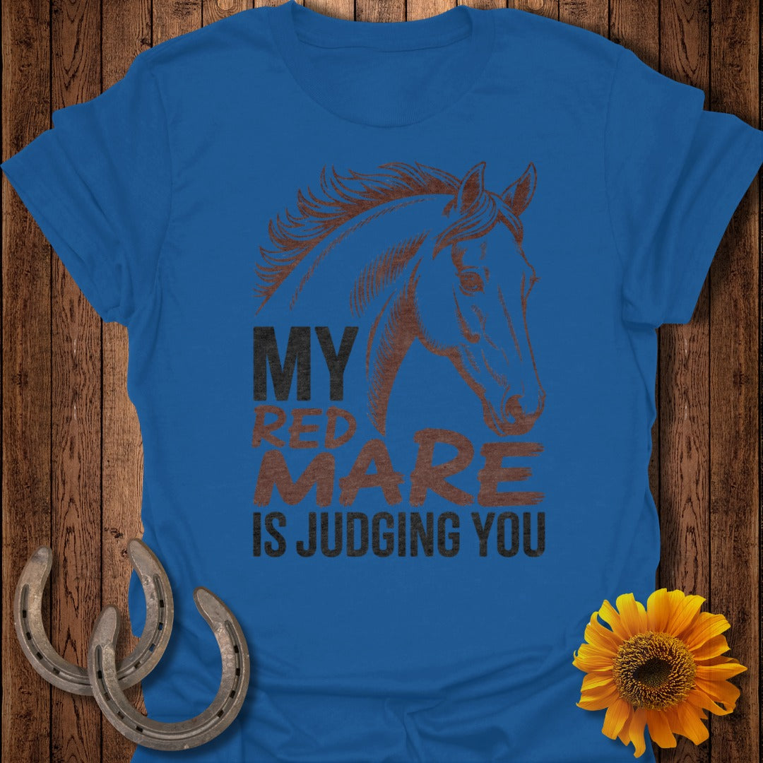 Red Mare Judging Horse T-Shirt