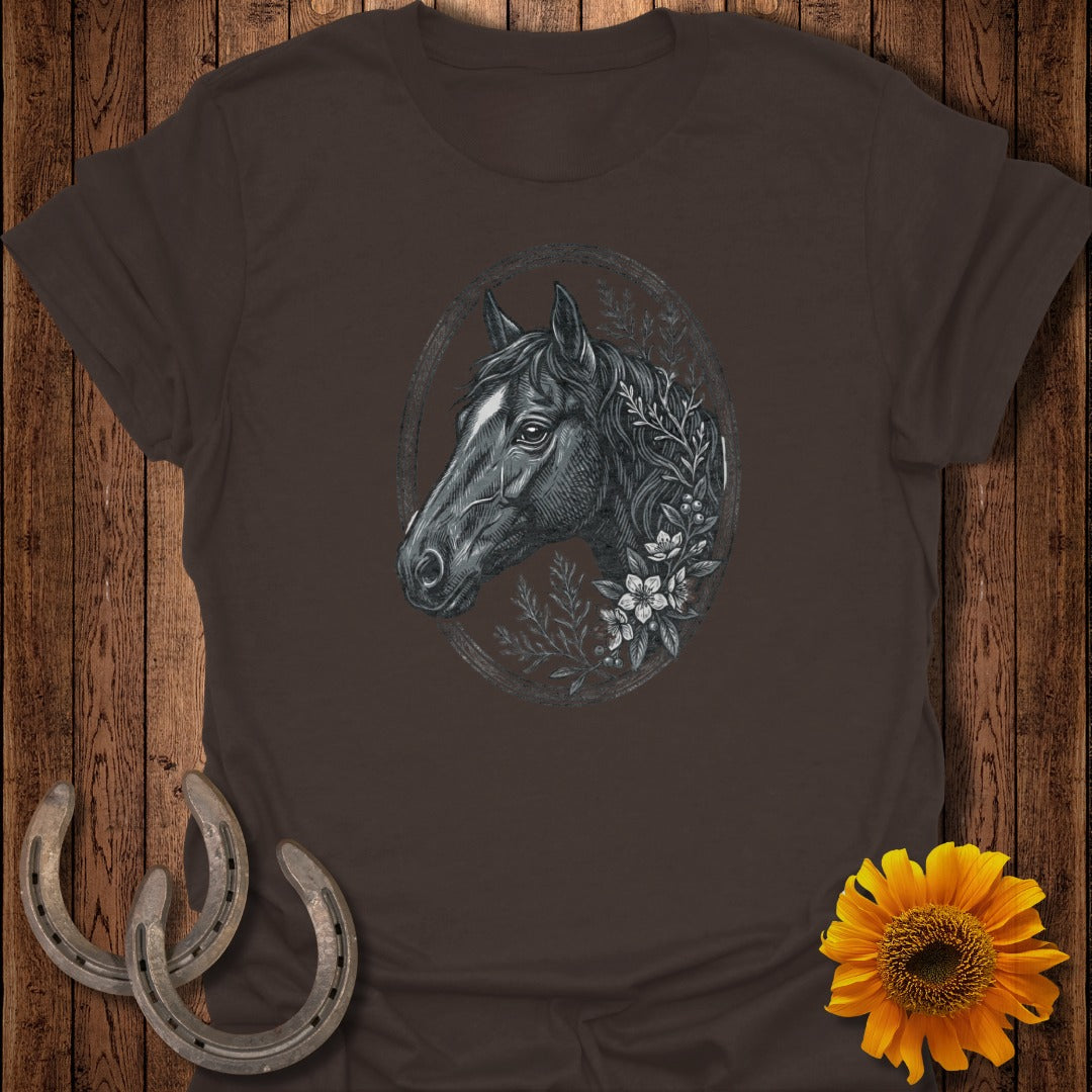 Floral Horse Portrait T-Shirt