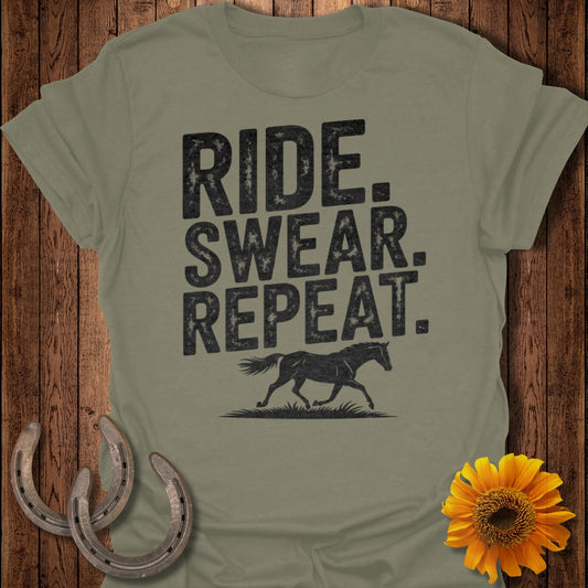 Ride Swear Repeat Horse T-Shirt
