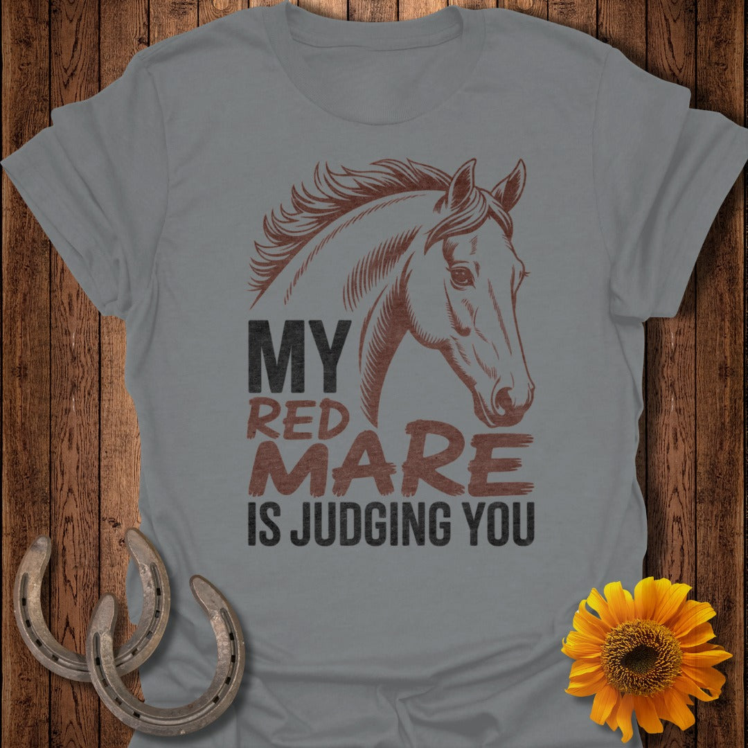 Red Mare Judging Horse T-Shirt