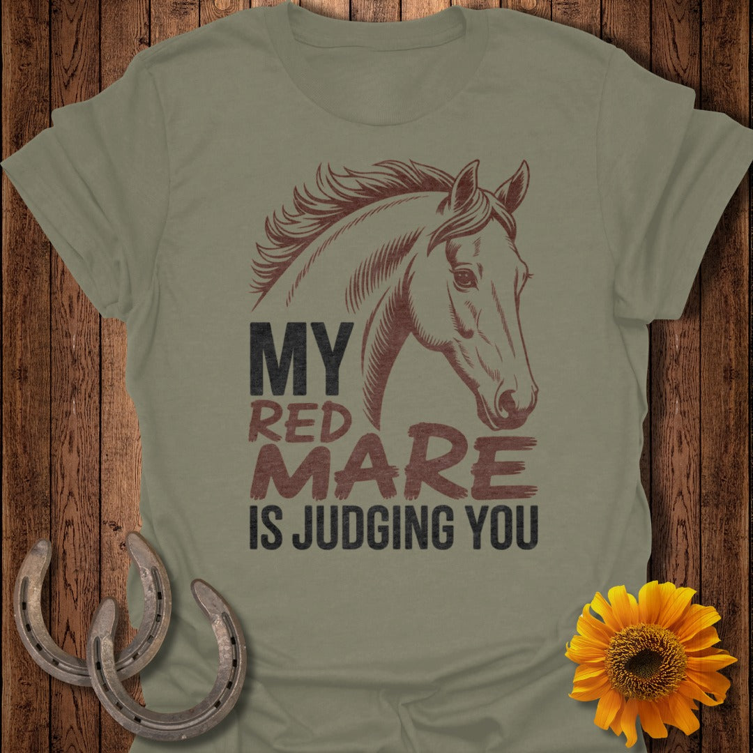 Red Mare Judging Horse T-Shirt