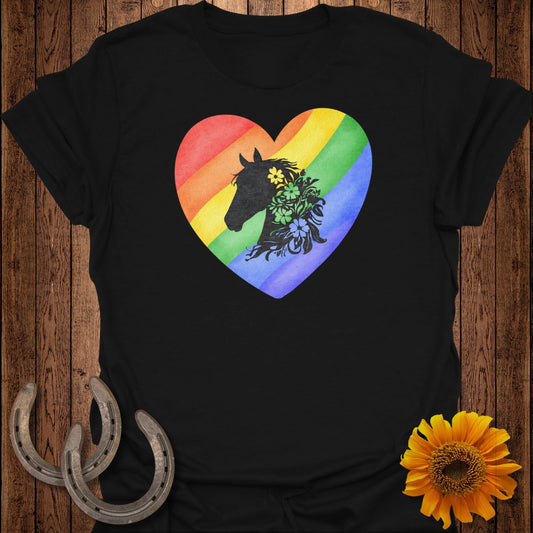Rainbow Heart Horse T-Shirt