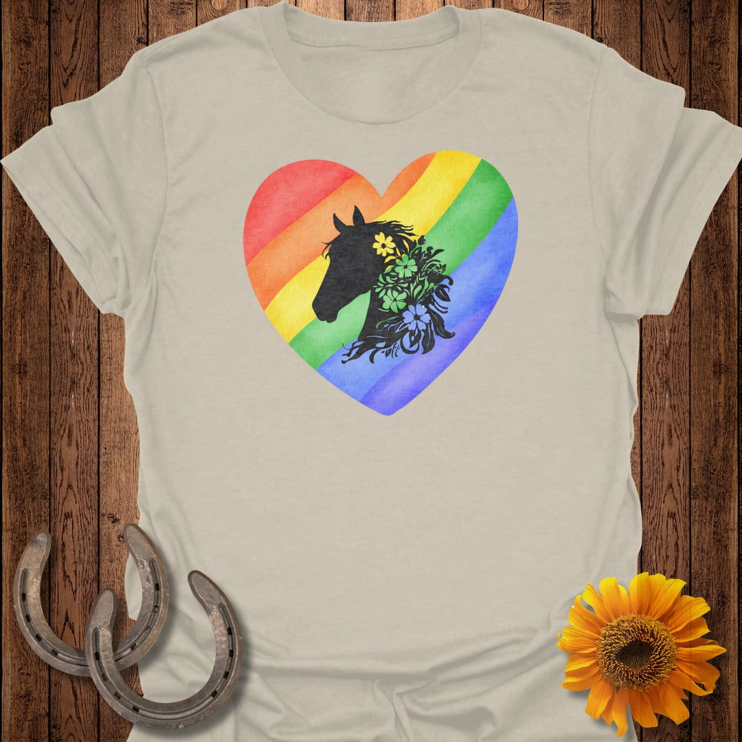 Rainbow Heart Horse T-Shirt