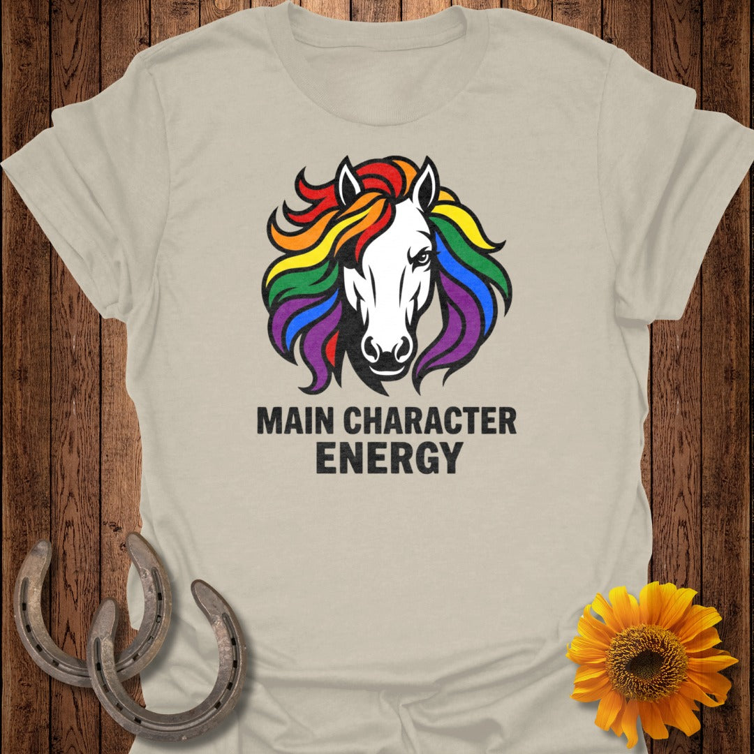 Main Character Energy Rainbow Horse Graphic Shirt