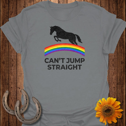 Can't Jump Straight Funny Equestrian T-Shirt
