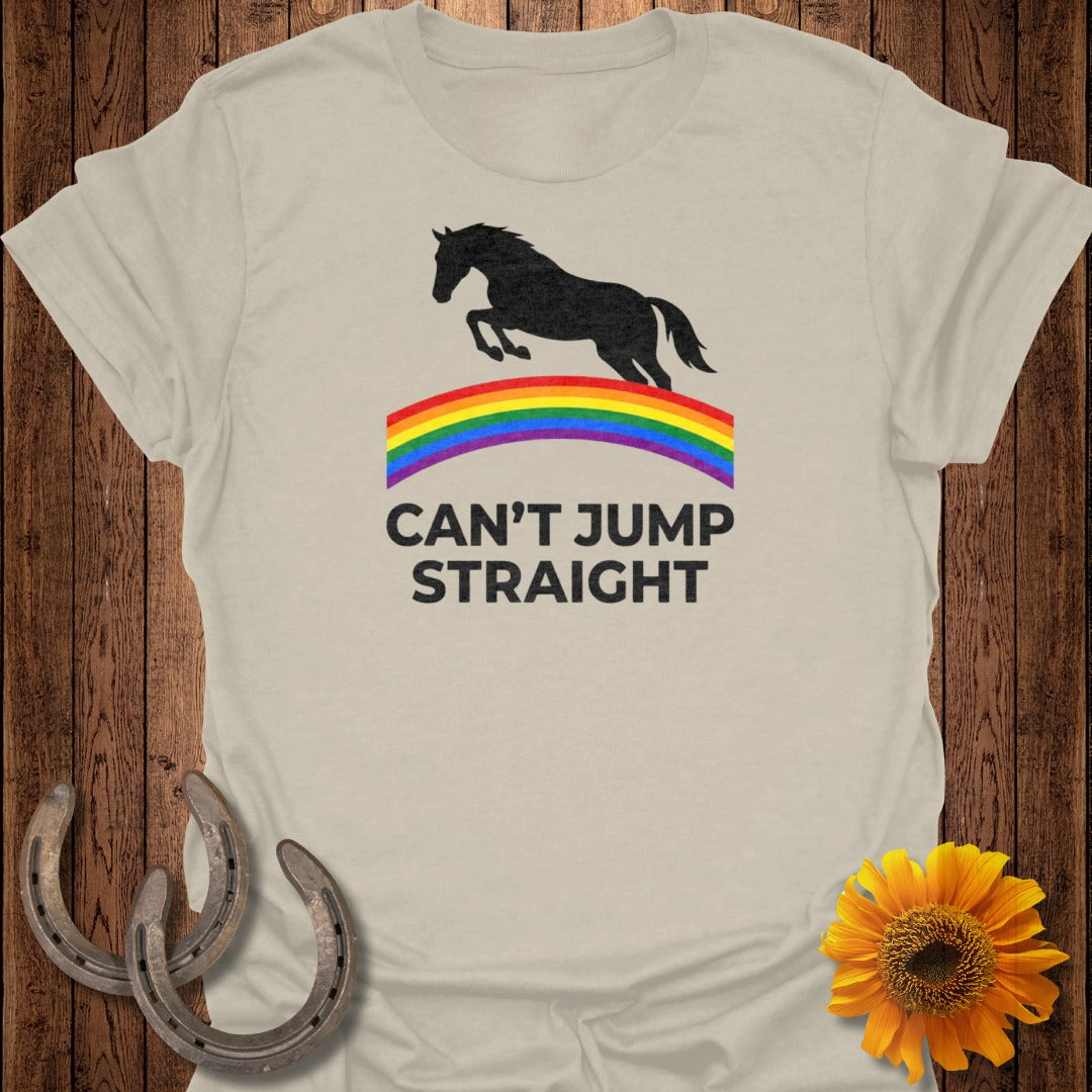 Can't Jump Straight Horse Rainbow Artwork Shirt