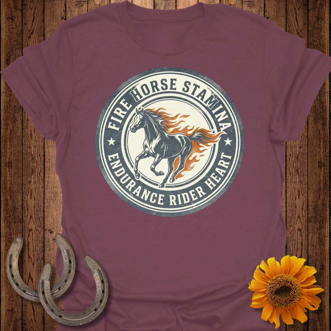Fire Horse Stamina Endurance Rider Heart Tee Shirt