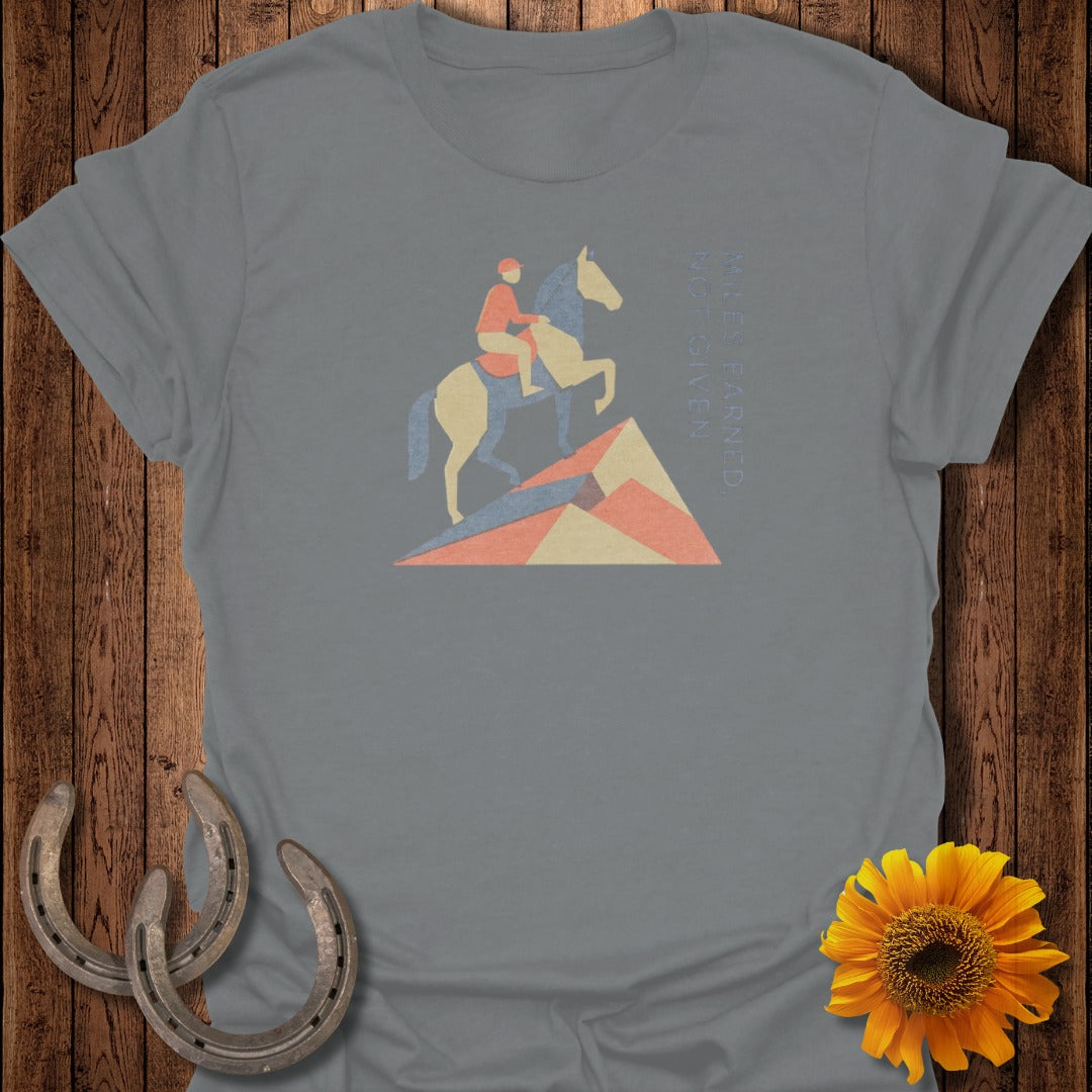 Rider on Horseback with Mountain Graphic T-Shirt
