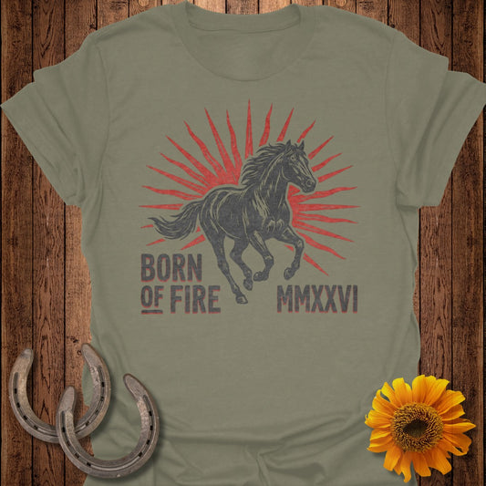 Born of Fire MMXXVI Horse Print T-Shirt