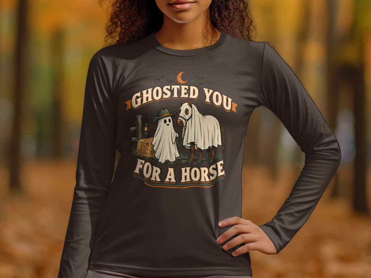 Ghosted you for a horse graphic with ghosts and horse on shirt