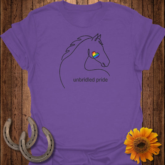 Unbridled Pride Rainbow Heart Horse T-Shirt Product