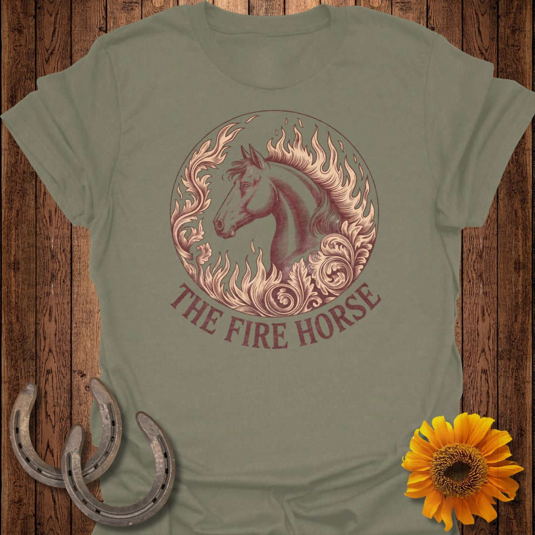 The Fire Horse Graphic T-Shirt for Equine Enthusiasts